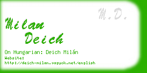 milan deich business card
